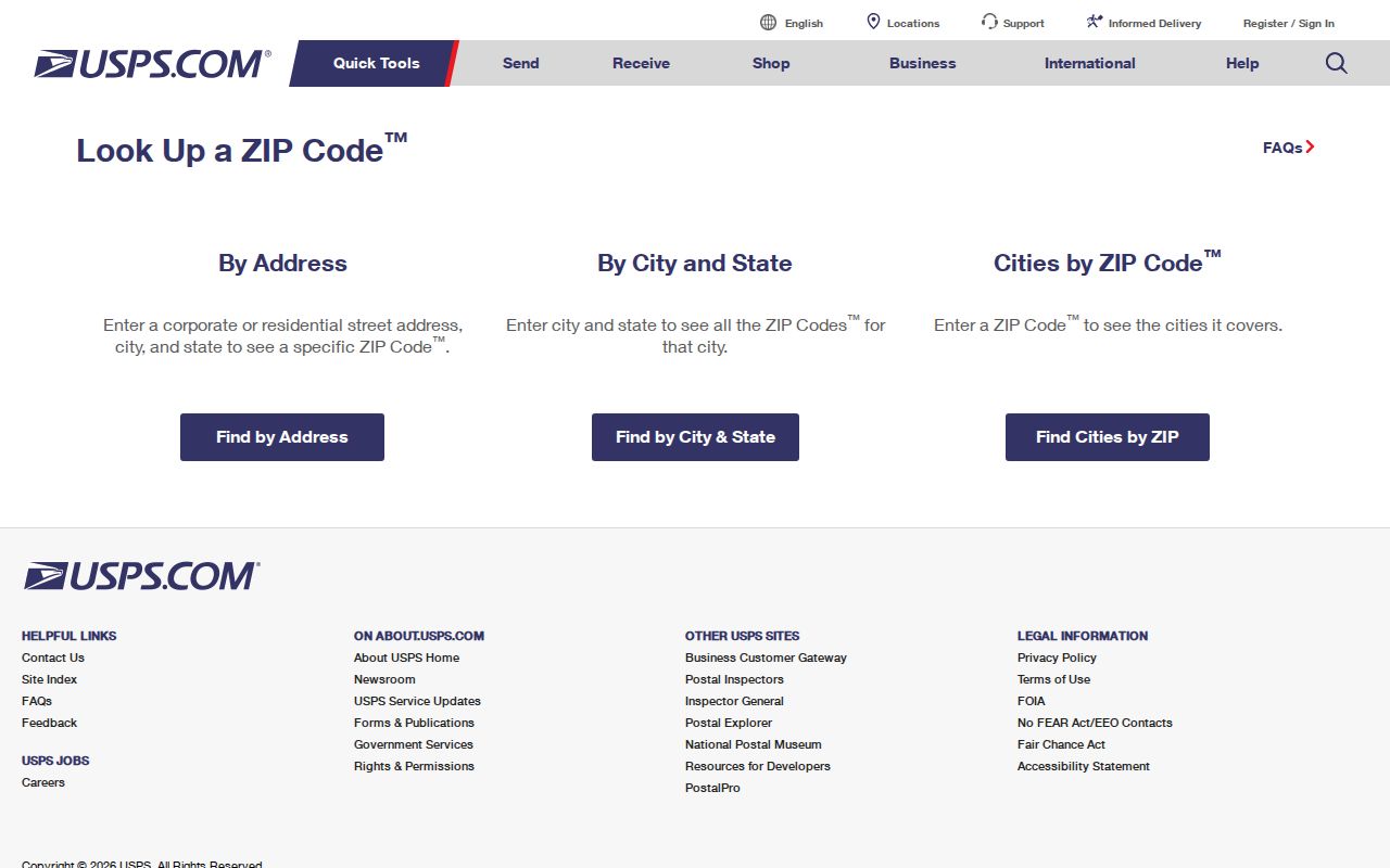 USPS ZIP Code Lookup used to verify an Oceanside mailing address